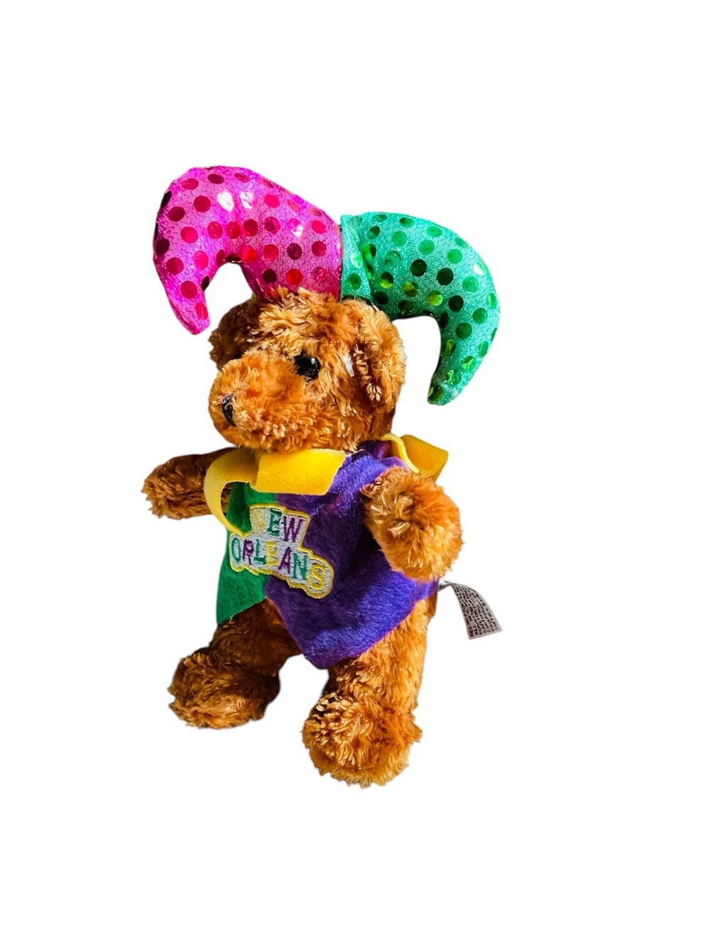 Mardi Gras Bear Plush - Purple Green Yellow